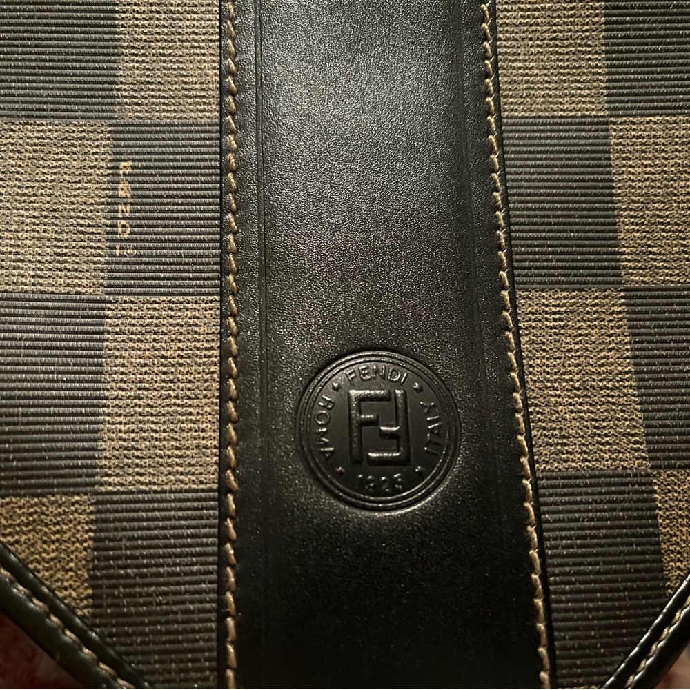 Vintage Fendi Black and Brown Scacchi Bag